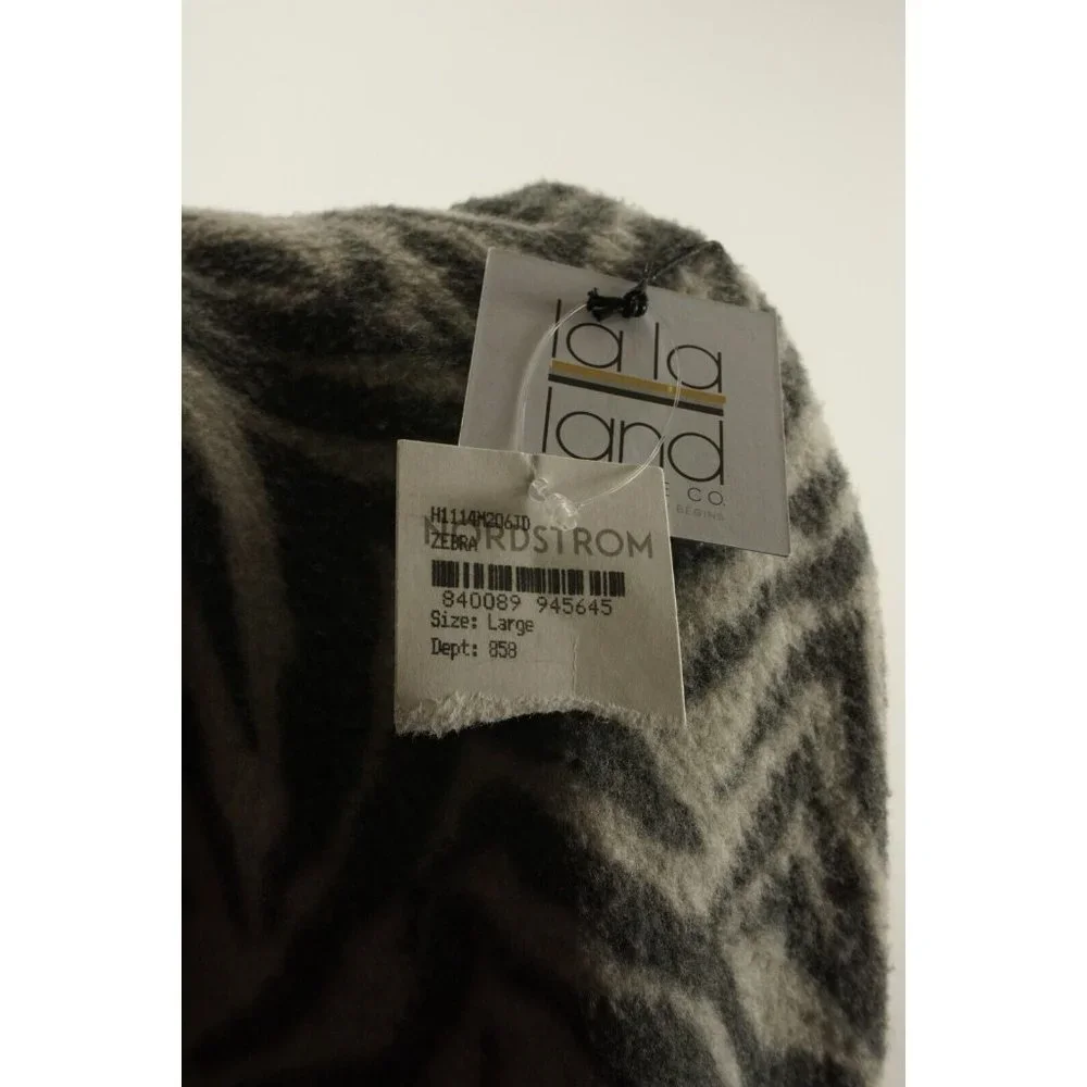 New‎ La La Land Creative Co Zebra Print Fleece High Waist Joggers Women's Large